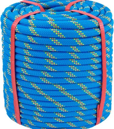 Arborist Rigging Rope 1/2 Inch x 150 Ft, Heavy Duty Bull Rope for Tree Pulling, Felling & Climbing - High Strength Polyester Static Line, Blue