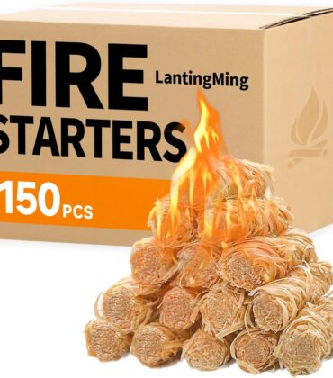 150 PCS Fire Starter for Fireplace, Waterproof - Natural Fire Starters, for BBQ, Pizza Oven, Fire-Pit, Campfires, Camping Charcoal Starter, Quick Light Wood Charcoal Firestarter